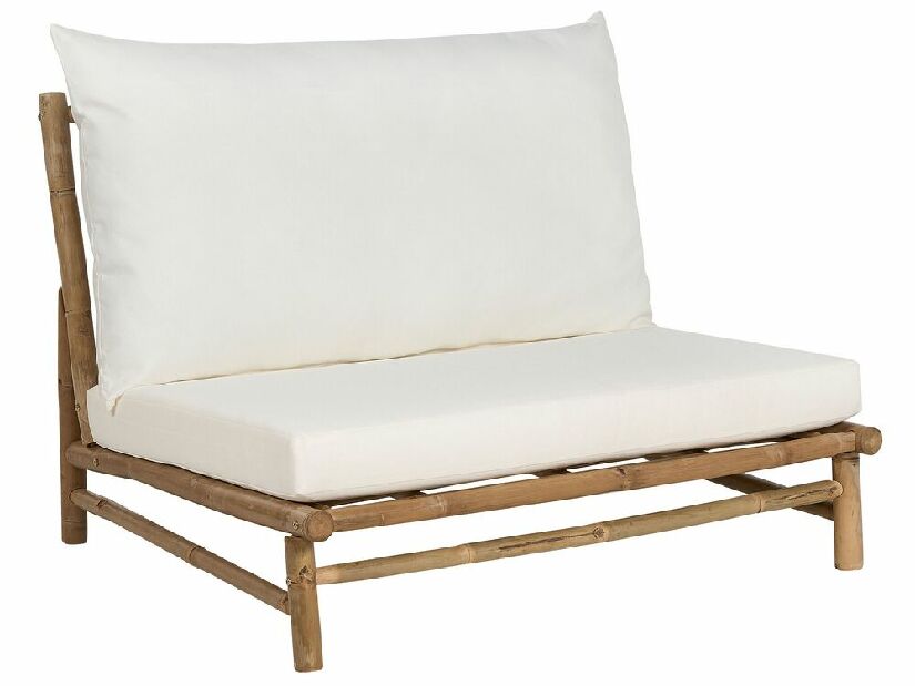 Set 2 buc scaune de grădină Theta (lemn deschis + alb) 