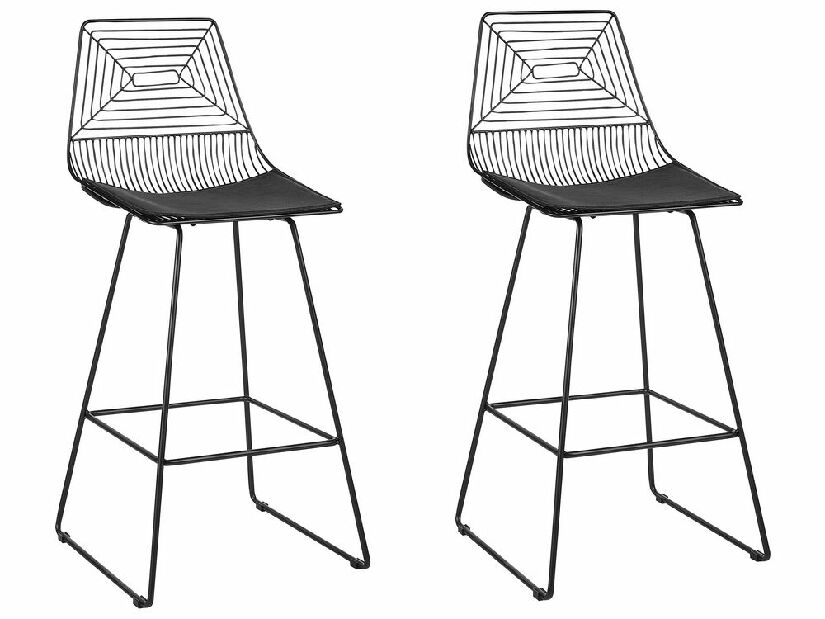 Set 2 buc scaun tip bar Bethel (negru)