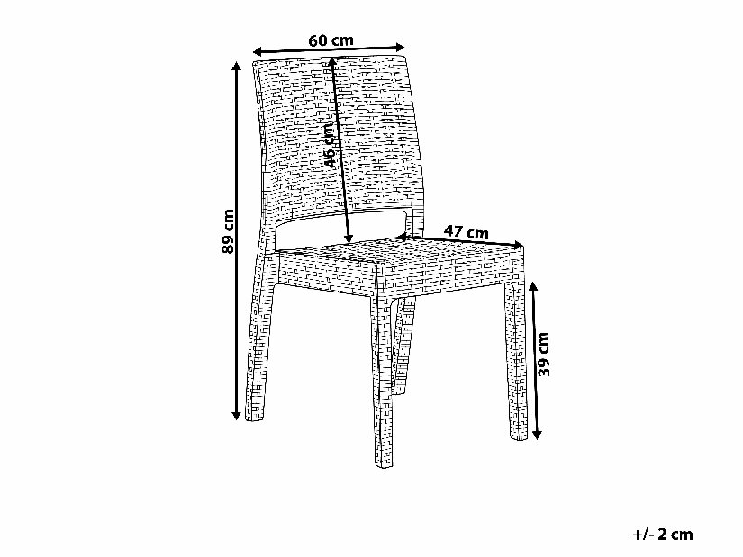 Set scaune 2 buc. Fossil (grafit)