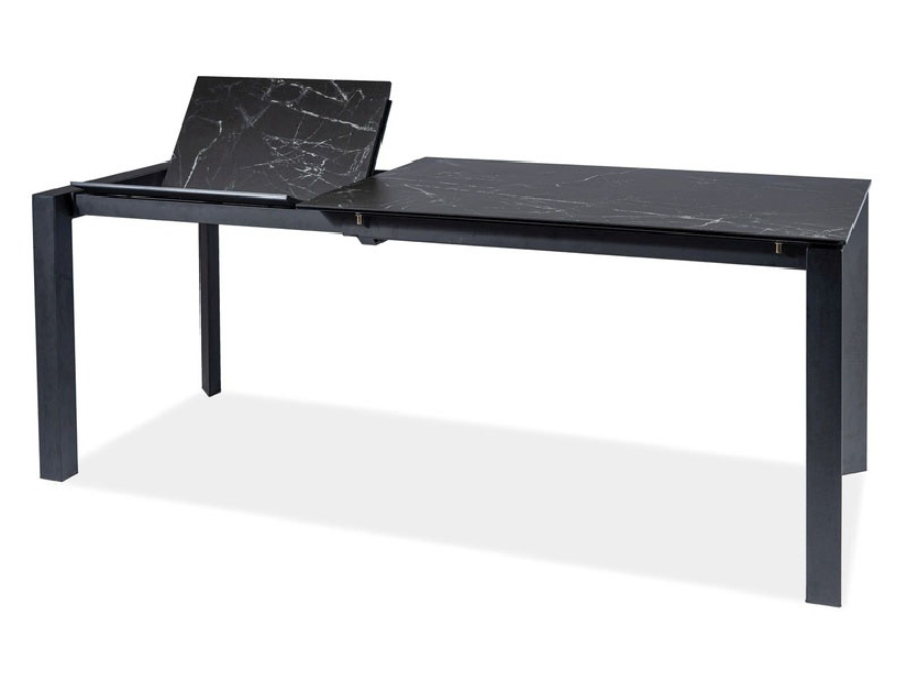 Masă de sufragerie extensibilă 120-180 cm Marissa (negru + negru) (pentru 4 până la 8 persoane)
