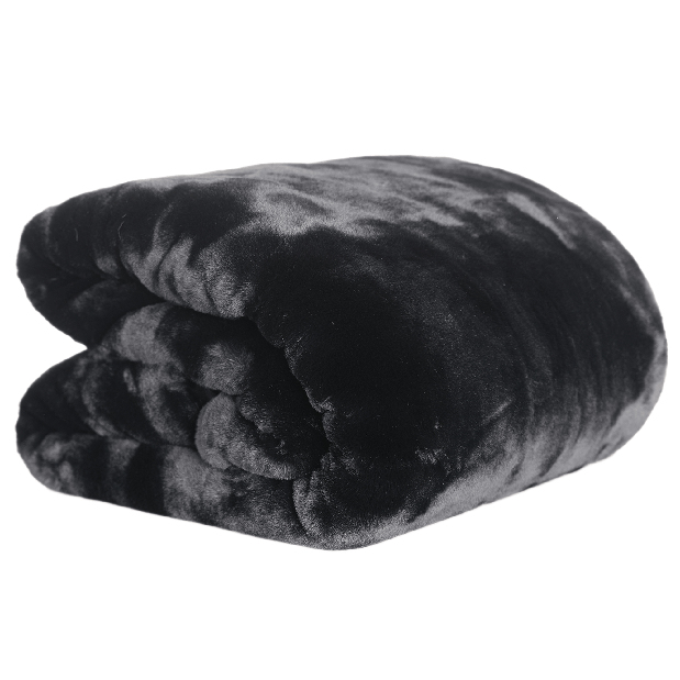 Pătură din blană artificială 150x180 cm Rarea New (negru)