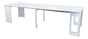 Masă de sufragerie extensibilă 60-300 cm Raye (alb + alb) (pentru 8 și mai multe persoane)