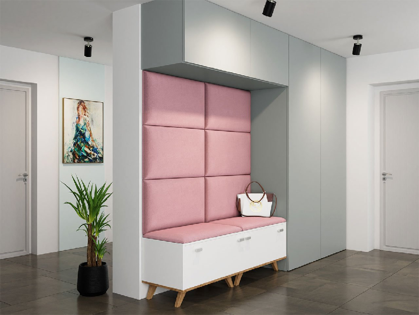 Panou de perete tapițat (4 buc.) Pazara 70x40 (roz) *vânzare