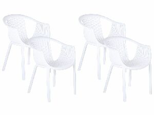 Set de 4 scaune de grădină Napza (alb)