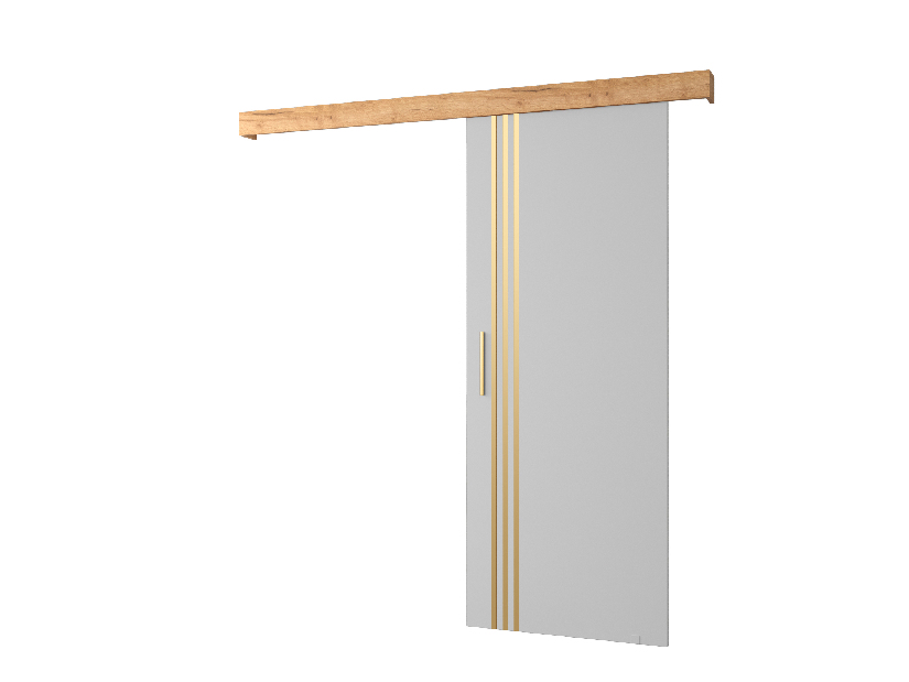 Uși culisante 90 cm Sharlene VI (alb mat + craft auriu + auriu)