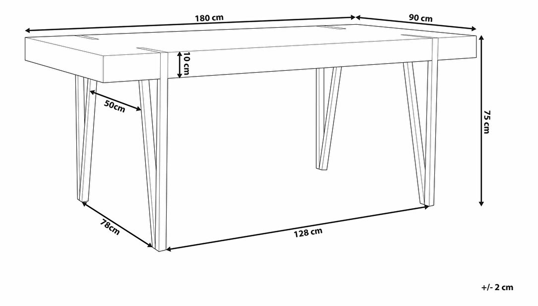 Masă de sufragerie Aden (pentru 8 persoane) (lemne deschis)