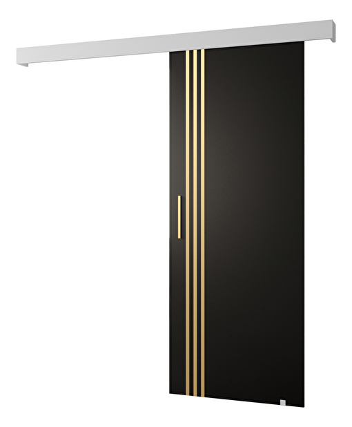 Uși culisante 90 cm Sharlene VI (negru mat + alb mat + auriu)