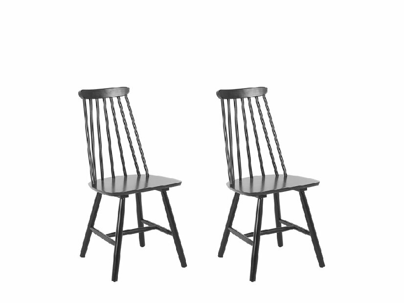 Set 2 buc. scaune pentru sufragerie Burank (negru)