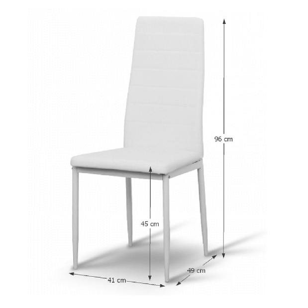 Set 2 buc. scaune sufragerie Collort nova (Piele ecologică alb) *vânzare