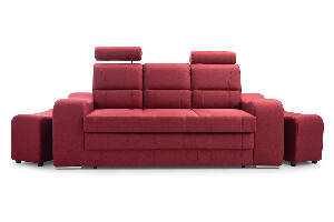 Canapea trei locuri Wendell (roșu) (cu taburete)