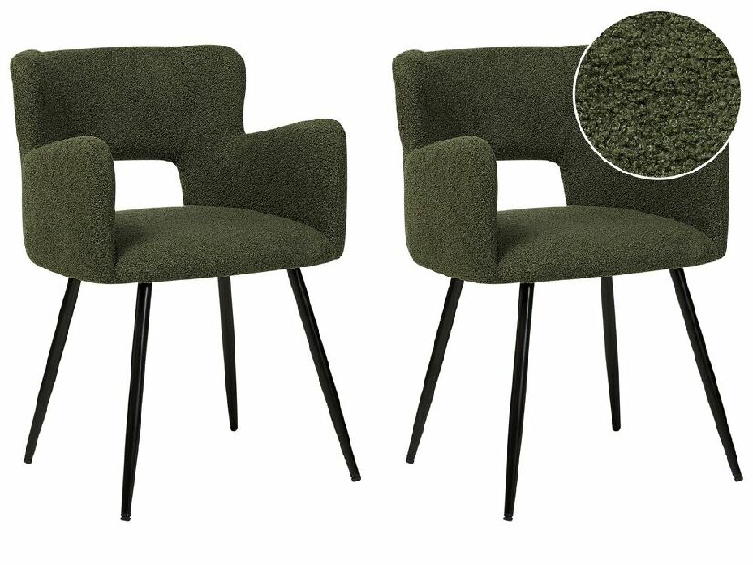 Set 2 buc scaune de sufragerie Shelba (verde) 