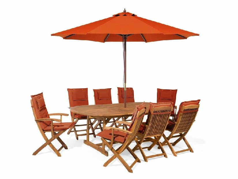 Set de masă pentru grădină Mali (roșu închis) (cu umbrelă)