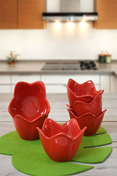 Set boluri (6 buc.) Tulip (Roșu)