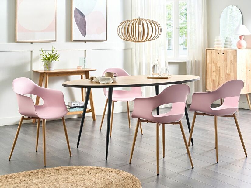 Set 2 buc scaune de sufragerie Unika (roz) 