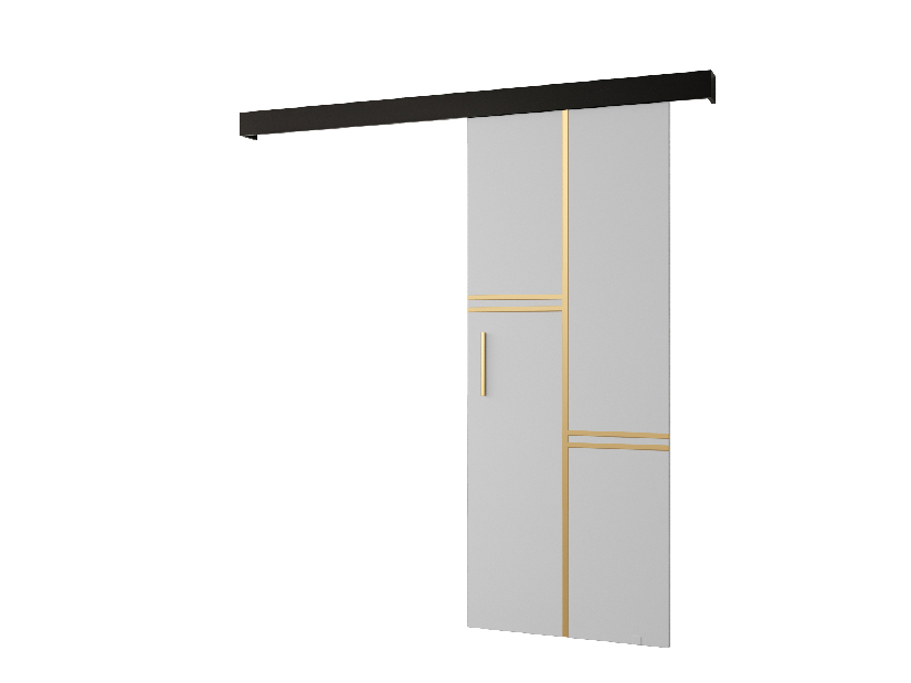 Uși culisante 90 cm Sharlene VIII (alb mat + negru mat + auriu)