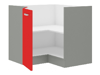 Dulap inferior de bucătărie, de colț Roslyn 89 x 89 DN 1F BB (roșu + gri)
