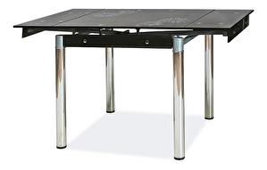 Masă de sufragerie extensibilă 80-131 cm Gerardo (negru + cromat) (pentru 4 până la 6 persoane)