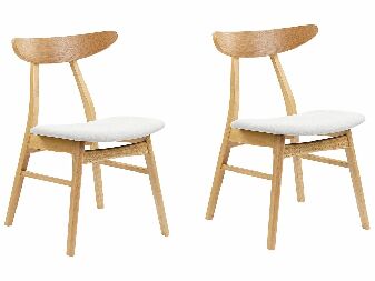 Set 2 buc scaune sufragerie Lynza (lemn deschis + gri deschis)