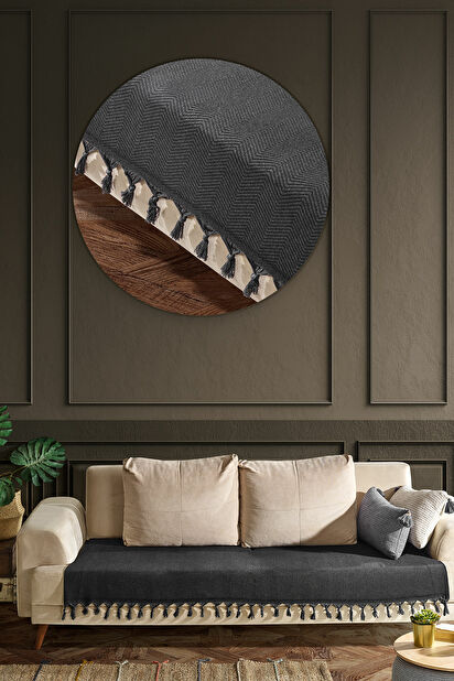 Cuvertură pentru canapea 115 x 200 cm Ashaya (Negru)