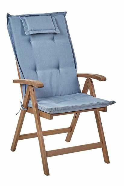 Set 6 buc scaune de grădină Amati (lemn închis + albastru)