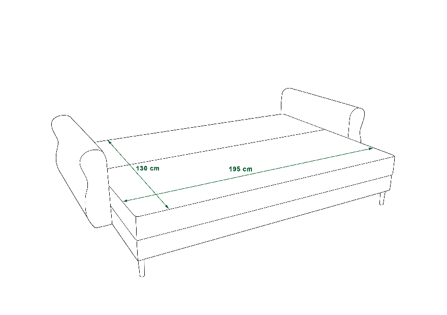 Canapea extensibilă Avery (Malmo 90 gri)