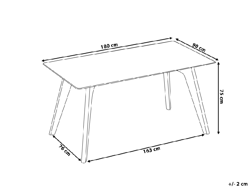 Masă de sufragerie Hudam (pentru 8 persoane) (transparent)