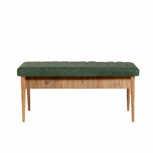 Masă de sufragerie extensibilă cu 2 scaune și bancă Vlasta (pin antlantic + verde)