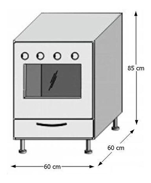 Dulap inferior de bucătărie pentru încorporare cuptor Igo ZK-60