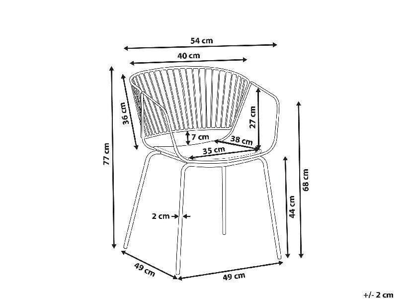 Set 2 buc. scaune de sufragerie RAGOR (cupru)