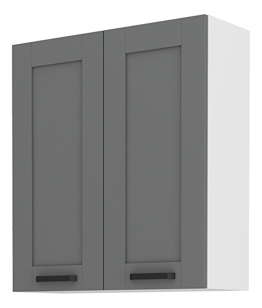 Dulap superior de bucătărie, două uși Lucid 80 G 90 2F (dustgrey + alb)