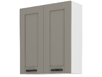 Dulap superior de bucătărie, două uși Lucid 80 G 90 2F (claygrey + alb)