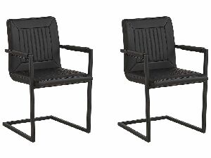 Set 2 buc. scaune de sufragerie BOLENDE (negru)