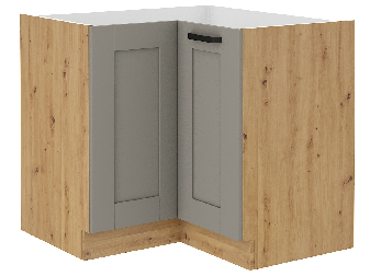 Dulap inferior de bucătărie de colț Lucid 89 x 89 DN 1F BB (Stejar artisan + claygrey)