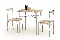 Set masă scaune pentru sufragerie Lizze (pentru 2 persoane) (stejar sonoma)