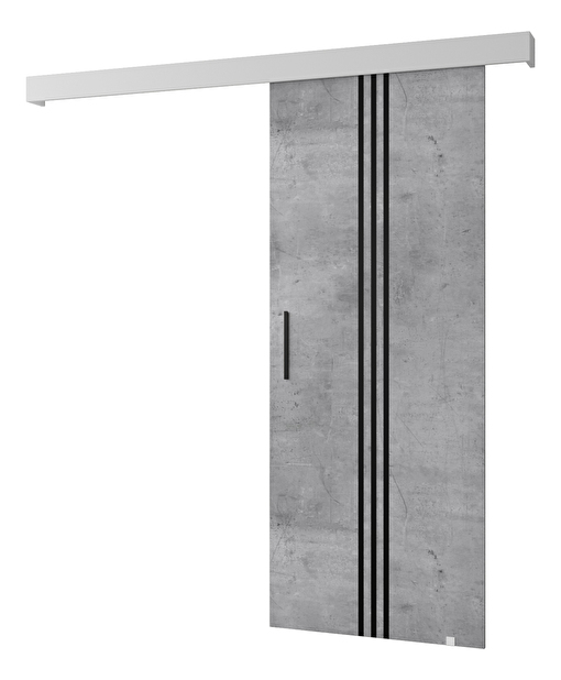 Uși culisante 90 cm Sharlene V (beton + alb mat + negru)