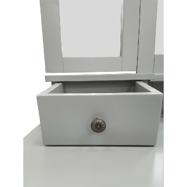 Masă de toaletă cu taburete Galway NEW (gri + argintiu)