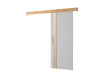 Uși culisante 90 cm Sharlene VI (alb mat + craft auriu + auriu)