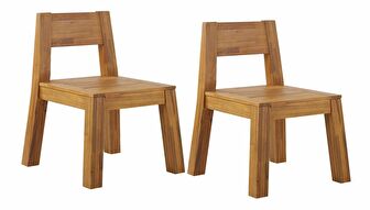 Set 2 buc scaune de grădină Livza (lemn deschis)