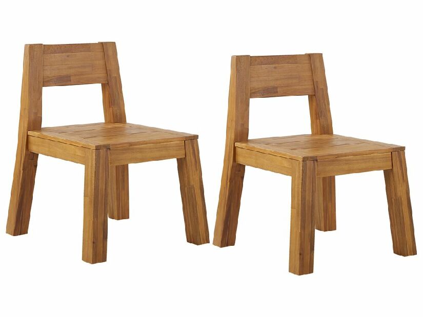 Set 2 buc scaune de grădină Livza (lemn deschis)
