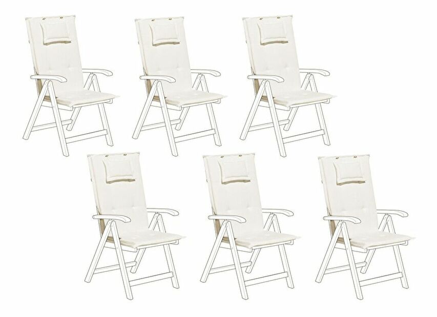 Set 6 buc. perne pentru scaune de grădină TRATORIA (alb)