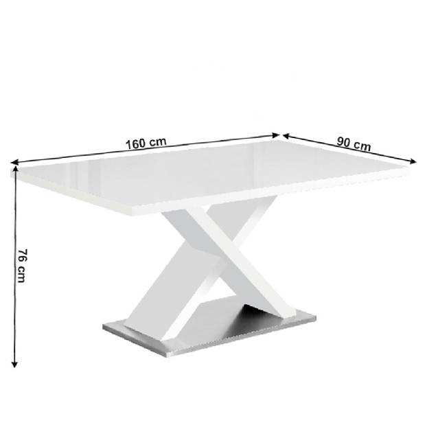 Masă de sufragerie 160 cm Farni (alb)