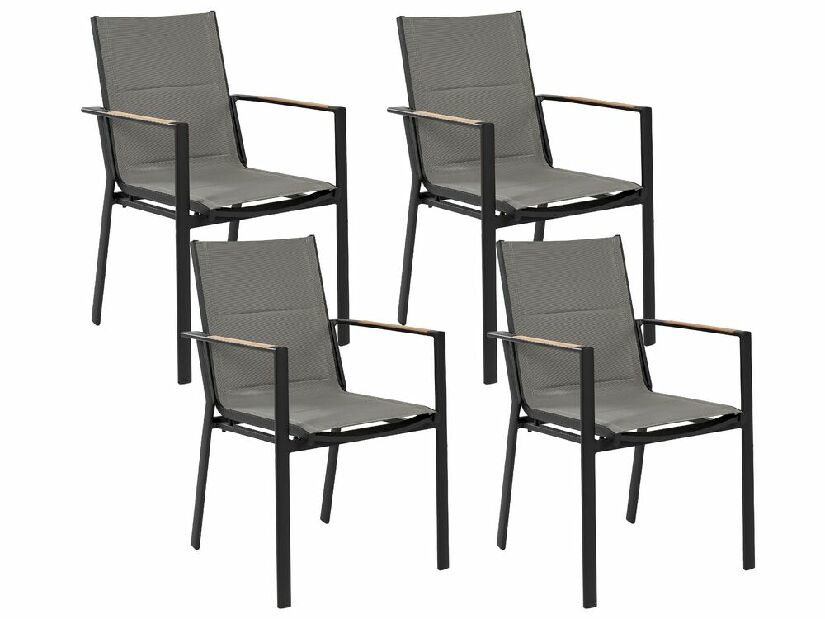 Set 4 buc scaune de grădină Bunny (negru)