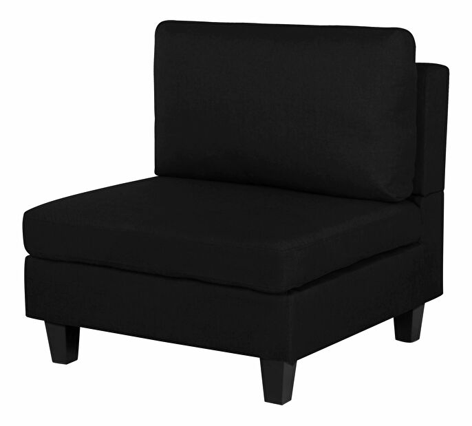 Canapea modulară FELLE (poliester) (negru) (cu taburete) (pentru 3 persoane) 