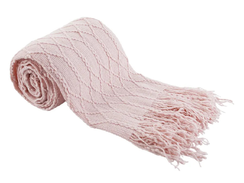 Pătură tricotată cu franjuri 120x150 cm Solia Typ 2(svetloroz)