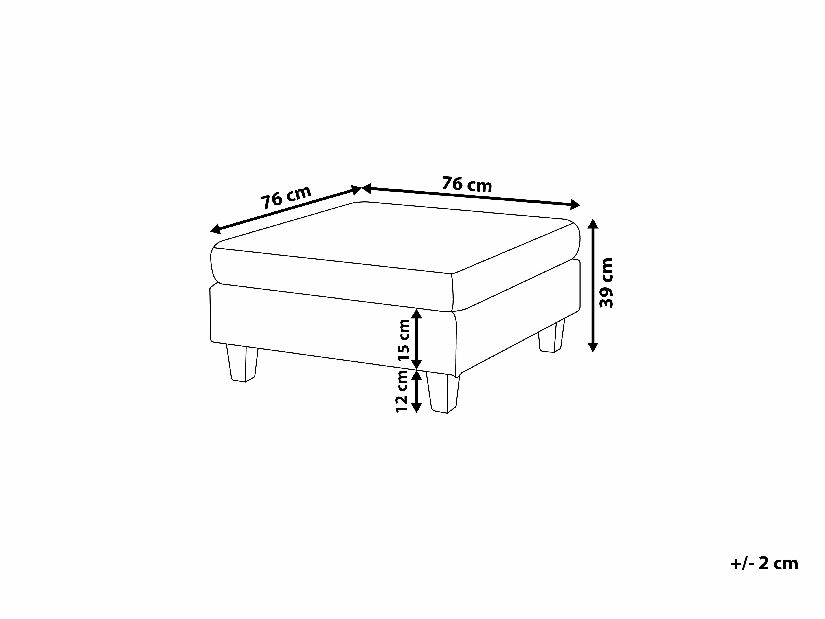 Colțar modular în formă de U FELLE (poliester) (gri deschis) (pentru 6 persoane) (cu taburete)