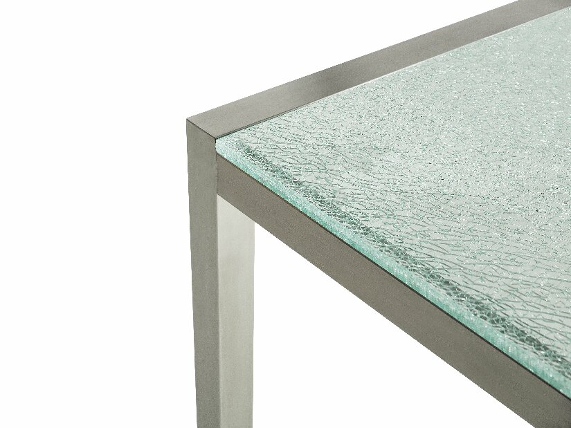 Set de masă pentru grădină Grosso (transparent) (blat din sticlă 180x90 cm) (scaune gri)