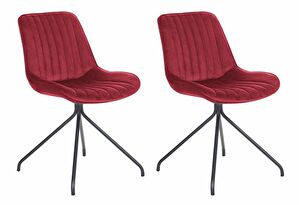 Set 2 buc scaune de sufragerie Navza (roșu)