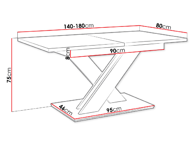 Masă de sufragerie Lumenza (Alb + beton)