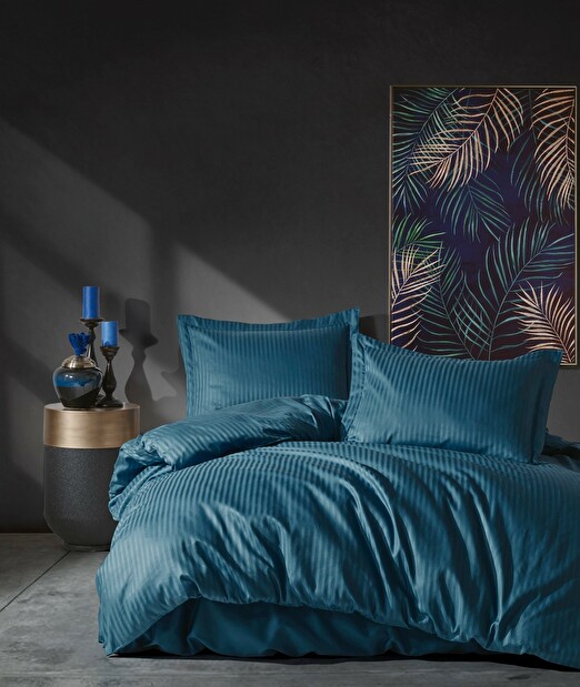 Set cearșafuri din satin 200 x 220 cm Elegance (Albastru)