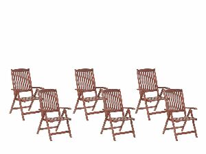Set 6 buc. scaune grădină TRATORIA (roșu închis)